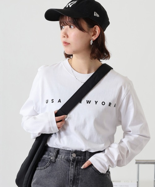 ACE(エース)の「ACE プリント 長袖 Tシャツ(Tシャツ/カットソー・レディース・ホワイト/ブラック系その他/ネイビー系1/ブラック/ホワイト系その他3/ベージュ/ホワイト系その他/ベージュ系その他/グリーン/ネイビー/カーキ/ホワイト系その他2/ブルーグレー/ブラック系その他2/チャコール/ブルー系その他/ピンクベージュ/アイボリー/グレー系その他/チャコールグレー/ネイビー系/ホワイト系その他4/ブラック系その他4/グリーン系その他/ブラック系その他3/ホワイト系その他5・M/LL/L/S)」の6枚目の写真