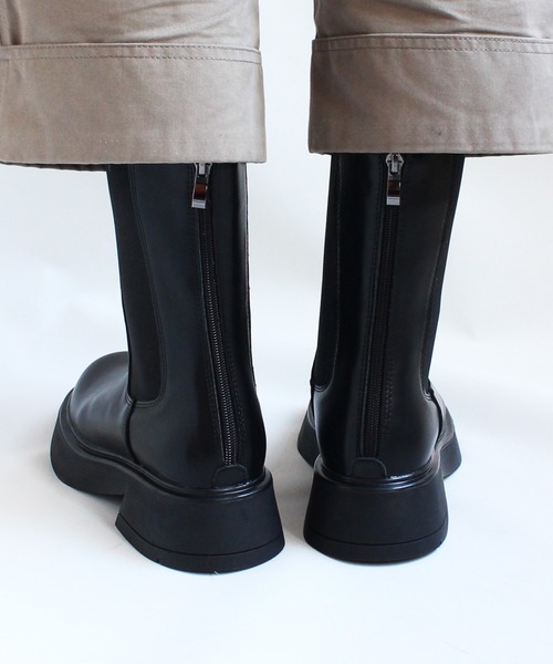 ground green store（グラウンドグリーンストア）の「ground green store / 厚底サイドゴアブーツ(バックファスナー）（ブーツ・レディース・ブラック・36/37/38/39）」の4枚目の写真