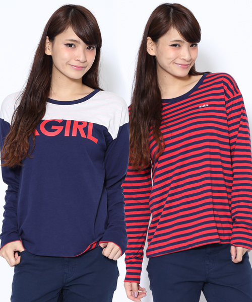 X-girl（エックスガール）の「REVERSIBLE L/S TEE（Tシャツ/カットソー・レディース・ブラック/アッシュ/ネイビー・2/1）」の3枚目の写真