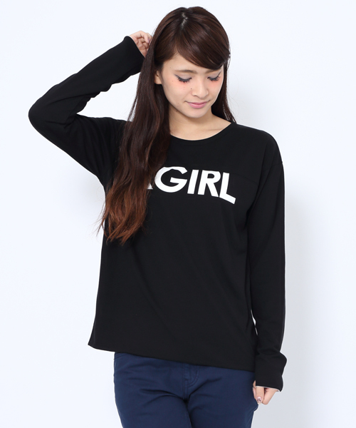 X-girl（エックスガール）の「REVERSIBLE L/S TEE（Tシャツ/カットソー・レディース・ブラック/アッシュ/ネイビー・2/1）」の5枚目の写真