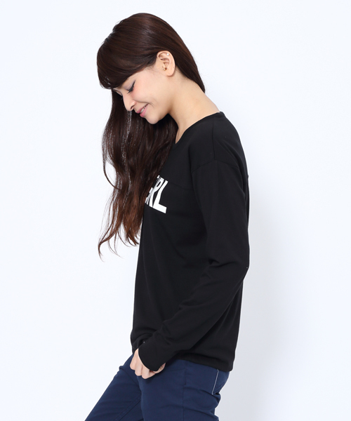 X-girl（エックスガール）の「REVERSIBLE L/S TEE（Tシャツ/カットソー・レディース・ブラック/アッシュ/ネイビー・2/1）」の6枚目の写真