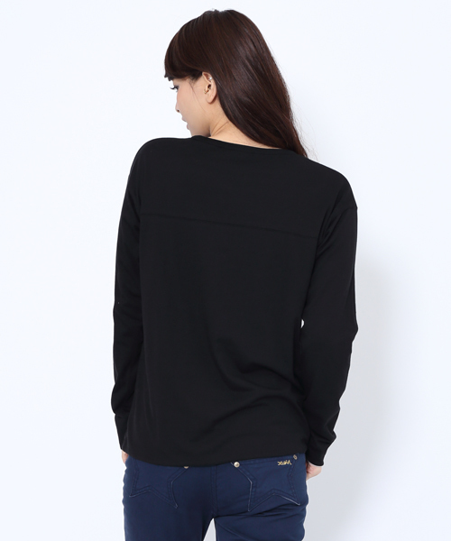 X-girl（エックスガール）の「REVERSIBLE L/S TEE（Tシャツ/カットソー・レディース・ブラック/アッシュ/ネイビー・2/1）」の7枚目の写真