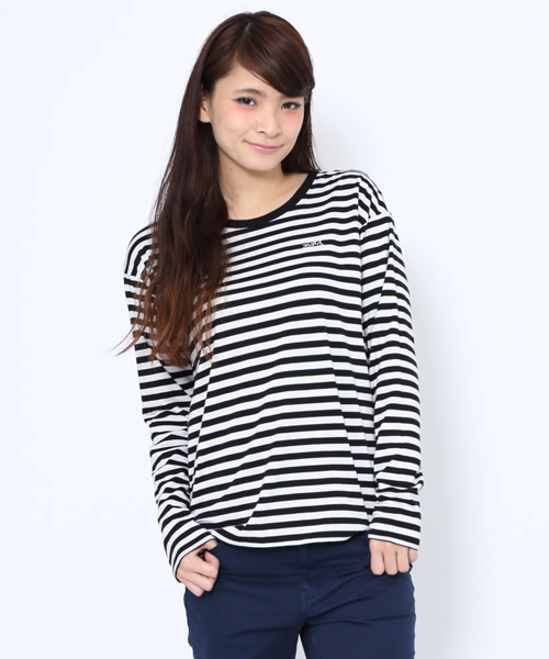 X-girl（エックスガール）の「REVERSIBLE L/S TEE（Tシャツ/カットソー・レディース・ブラック/アッシュ/ネイビー・2/1）」の8枚目の写真