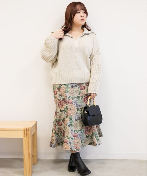 CLETTE（クレット）の「ゴブランマーメイドスカート（スカート・レディース・ベージュ/ピンク・4L/3L/LL）」の3枚目の写真