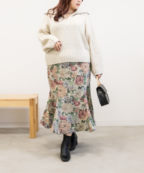 CLETTE（クレット）の「ゴブランマーメイドスカート（スカート・レディース・ベージュ/ピンク・4L/3L/LL）」の6枚目の写真