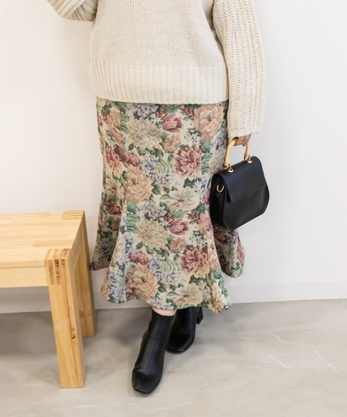 CLETTE（クレット）の「ゴブランマーメイドスカート（スカート・レディース・ベージュ/ピンク・4L/3L/LL）」の5枚目の写真