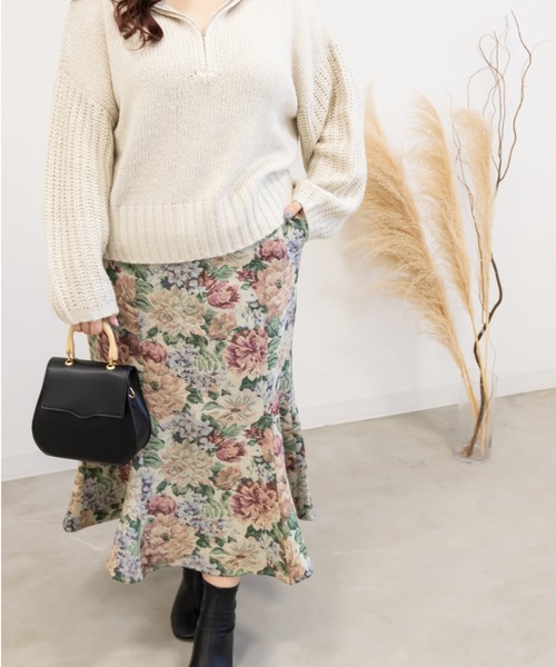 CLETTE（クレット）の「ゴブランマーメイドスカート（スカート・レディース・ベージュ/ピンク・4L/3L/LL）」の8枚目の写真