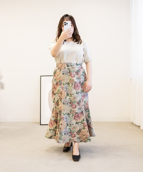 CLETTE（クレット）の「ゴブランマーメイドスカート（スカート・レディース・ベージュ/ピンク・4L/3L/LL）」の19枚目の写真