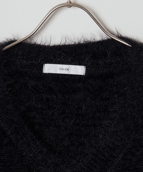 Chick（チック）の「RABBIT SHAGGY KNIT / ラビットシャギーニット（ニット/セーター・レディース・ブラック・S/M/L）」の10枚目の写真