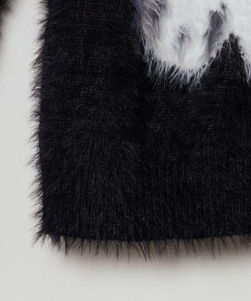 Chick（チック）の「RABBIT SHAGGY KNIT / ラビットシャギーニット（ニット/セーター・レディース・ブラック・S/M/L）」の7枚目の写真