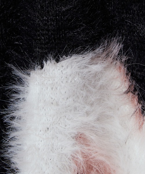Chick（チック）の「RABBIT SHAGGY KNIT / ラビットシャギーニット（ニット/セーター・レディース・ブラック・S/M/L）」の6枚目の写真