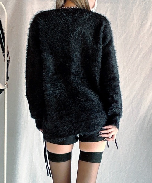 Chick（チック）の「RABBIT SHAGGY KNIT / ラビットシャギーニット（ニット/セーター・レディース・ブラック・S/M/L）」の12枚目の写真