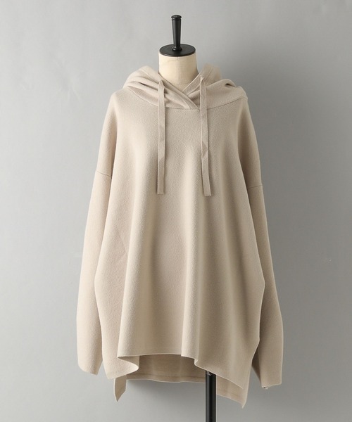 e/rm(イーアールエム)の「【e/rm】ハーフミラノフーディ(パーカー・レディース・ライトベージュ/チャコールグレー・FREE)」の2枚目の写真