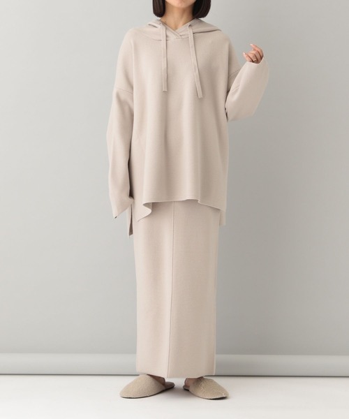 e/rm(イーアールエム)の「【e/rm】ハーフミラノフーディ(パーカー・レディース・ライトベージュ/チャコールグレー・FREE)」の3枚目の写真