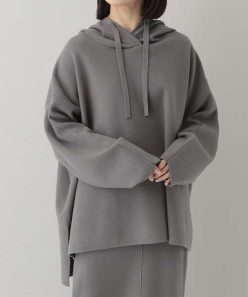 e/rm(イーアールエム)の「【e/rm】ハーフミラノフーディ(パーカー・レディース・ライトベージュ/チャコールグレー・FREE)」の12枚目の写真