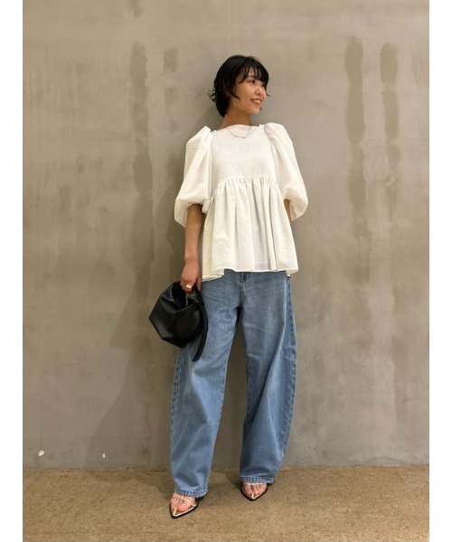 Mila Owen カーヴィービンテージ加工デニムパンツ【手洗い可能】 Mila Owen カーヴィービンテージ加工デニムパンツ【手洗い可能】