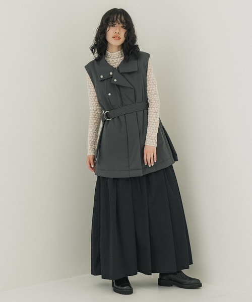 PUBLIC TOKYO/パブリックトウキョウ】キルティングスタンドカラージレ