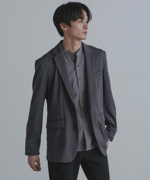 NANO universe（ナノユニバース）の「「N JACKET」セットアップ対応アクティブライトジャージ（スーツジャケット・メンズ・ダークネイビー/チャコール・S/M/L）」の11枚目の写真