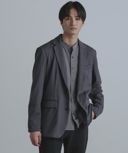 NANO universe（ナノユニバース）の「「N JACKET」セットアップ対応アクティブライトジャージ（スーツジャケット・メンズ・ダークネイビー/チャコール・S/M/L）」の9枚目の写真