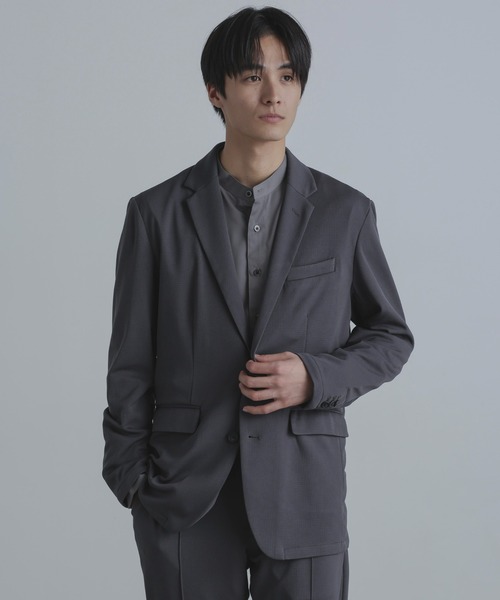 NANO universe（ナノユニバース）の「「N JACKET」セットアップ対応アクティブライトジャージ（スーツジャケット・メンズ・ダークネイビー/チャコール・S/M/L）」の8枚目の写真
