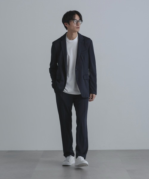 NANO universe（ナノユニバース）の「「N JACKET」セットアップ対応アクティブライトジャージ（スーツジャケット・メンズ・ダークネイビー/チャコール・S/M/L）」の22枚目の写真