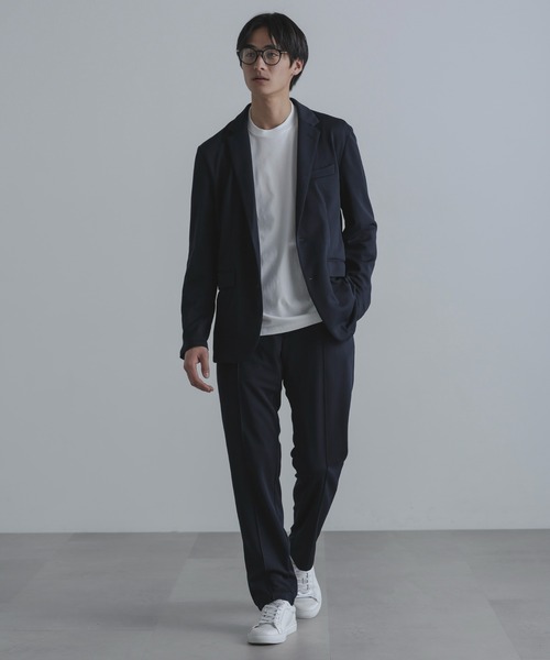 NANO universe（ナノユニバース）の「「N JACKET」セットアップ対応アクティブライトジャージ（スーツジャケット・メンズ・ダークネイビー/チャコール・S/M/L）」の21枚目の写真
