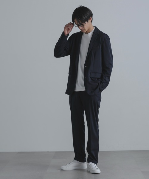 NANO universe（ナノユニバース）の「「N JACKET」セットアップ対応アクティブライトジャージ（スーツジャケット・メンズ・ダークネイビー/チャコール・S/M/L）」の19枚目の写真