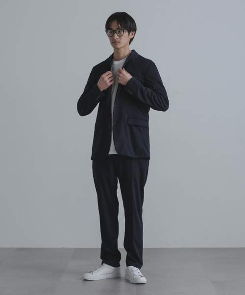 NANO universe（ナノユニバース）の「「N JACKET」セットアップ対応アクティブライトジャージ（スーツジャケット・メンズ・ダークネイビー/チャコール・S/M/L）」の18枚目の写真