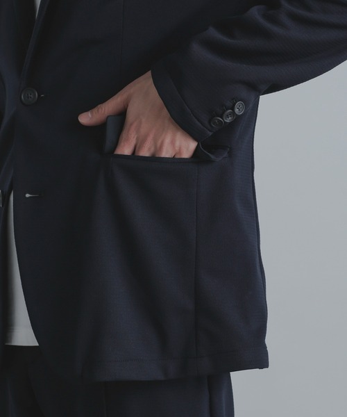 NANO universe（ナノユニバース）の「「N JACKET」セットアップ対応アクティブライトジャージ（スーツジャケット・メンズ・ダークネイビー/チャコール・S/M/L）」の12枚目の写真