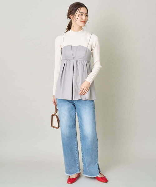 a.v.v（アーヴェヴェ）の「スクエアトゥバレエシューズ（バレエシューズ・レディース・レッド/シルバー・22.5/23.5/24.5）」の3枚目の写真