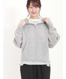 Samansa Mos2 | 裏毛フードジップスウェット(Tシャツ/カットソー)