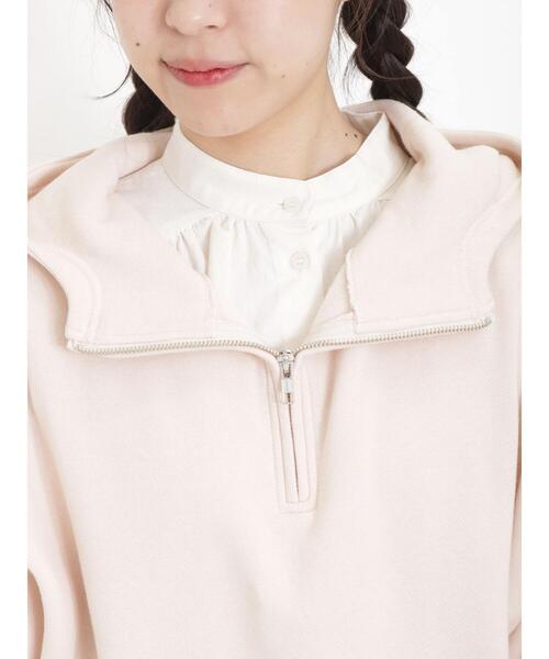 Samansa Mos2（サマンサ モスモス）の「裏毛フードジップスウェット（Tシャツ/カットソー・レディース・オフホワイト/グレー/ブラック/ピンク・F）」の9枚目の写真