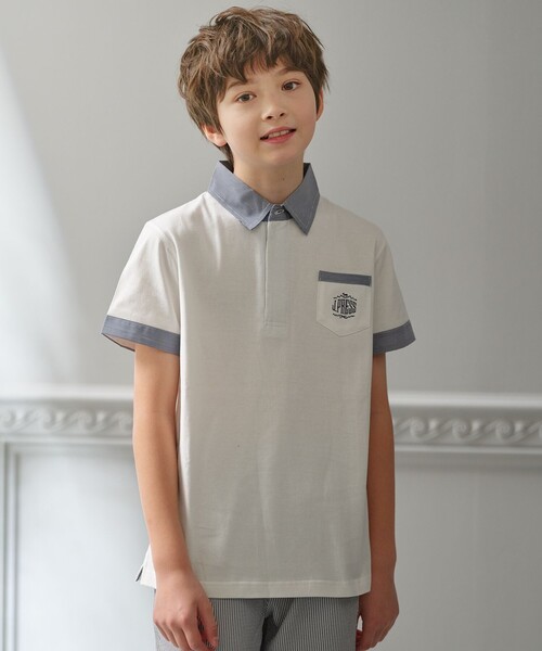 【セール】【110-130cm】チェックカラー 半袖ポロシャツ（ポロシャツ）｜J.PRESS（ジェイプレス）