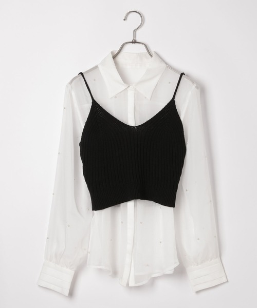 Heather（ヘザー）の「ビスチェSETビジューシャツ　111421（シャツ/ブラウス・レディース・ホワイト/ブラック・FREE）」の17枚目の写真