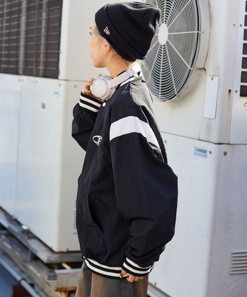 SPINNS（スピンズ）の「【ユニセックスで着用可能】ラインリブナイロンスタジャン（スタジャン・メンズ・ブラック/グレー/カーキ・ONESIZE）」の12枚目の写真