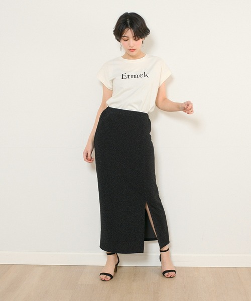 INED CLARO（イネドクラロ）の「EtmekロゴフレンチスリーブTシャツ（Tシャツ/カットソー・レディース・ブラック/オフホワイト・フリー）」の14枚目の写真