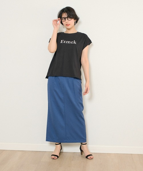 INED CLARO（イネドクラロ）の「EtmekロゴフレンチスリーブTシャツ（Tシャツ/カットソー・レディース・ブラック/オフホワイト・フリー）」の8枚目の写真