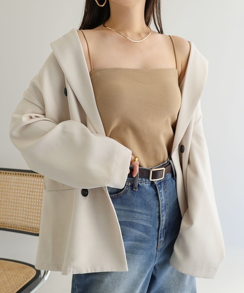 セール】【新色追加】コットンスムースカップ付きキャミソール