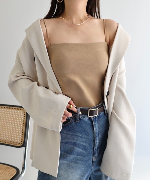 セール】【新色追加】コットンスムースカップ付きキャミソール