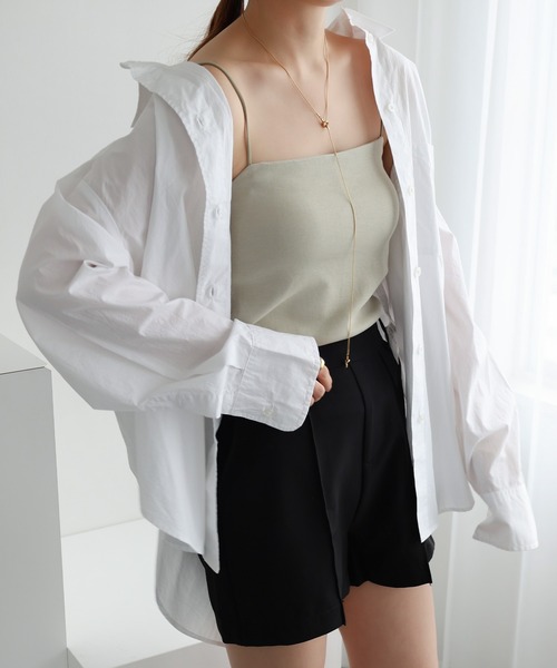 andme(アンドミー)の「【新色追加】コットンスムースカップ付きキャミソール(キャミソール・レディース・チャコールグレー/ブラウン/キナリ/ブラック/セージグリーン/ベージュ/ネイビー・M)」の19枚目の写真