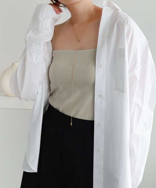 andme(アンドミー)の「【新色追加】コットンスムースカップ付きキャミソール(キャミソール・レディース・チャコールグレー/ブラウン/キナリ/ブラック/セージグリーン/ベージュ/ネイビー・M)」の20枚目の写真