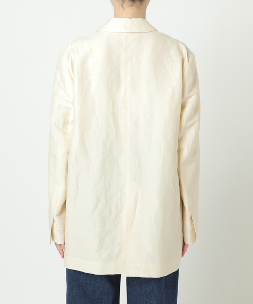 【美品】plage VIS/LINEN DB ジャケット / グレー 美品】plage VIS/LINEN DB ジャケット / グレー