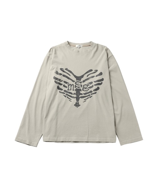 MSG（エムエスジー）の「ヴィンテージライクロングスリーブハートモチーフピグメントロンT（Tシャツ/カットソー・メンズ・ブラック/オフホワイト/グレー・XL/S/M/L）」の8枚目の写真