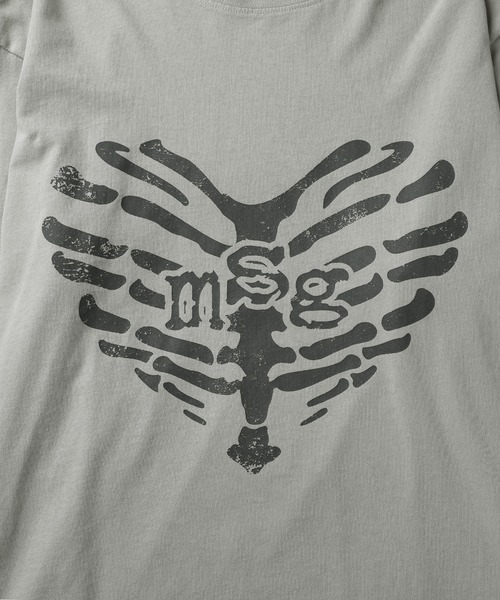 MSG（エムエスジー）の「ヴィンテージライクロングスリーブハートモチーフピグメントロンT（Tシャツ/カットソー・メンズ・ブラック/オフホワイト/グレー・XL/S/M/L）」の6枚目の写真