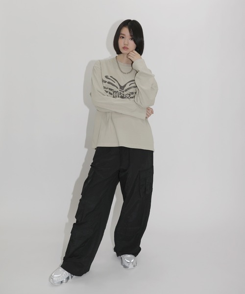 MSG（エムエスジー）の「ヴィンテージライクロングスリーブハートモチーフピグメントロンT（Tシャツ/カットソー・メンズ・ブラック/オフホワイト/グレー・XL/S/M/L）」の13枚目の写真