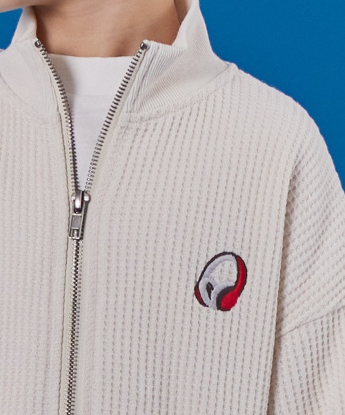 PAIRMANON STREET（ペアマノンストリート）の「【PAIRMANON STREET】長袖 ワッフル ドライバーズ ジップ カーディガン（カーディガン/ボレロ・キッズ・ネイビー/アイボリー/ブラック・100/110/120/130/140/150/90）」の6枚目の写真