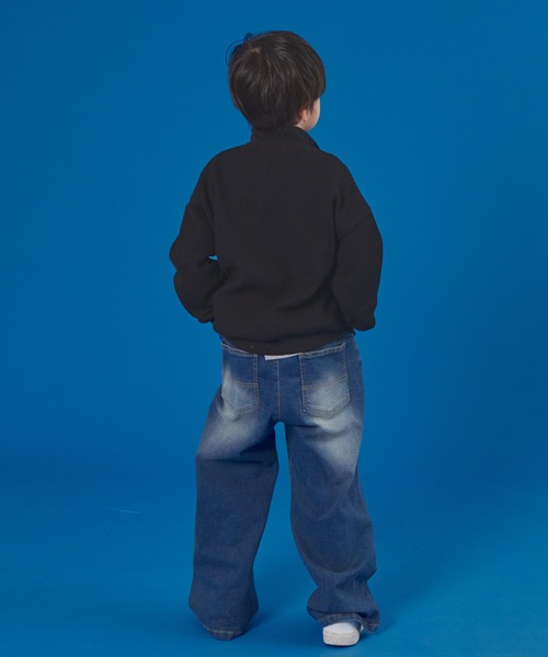 PAIRMANON STREET（ペアマノンストリート）の「【PAIRMANON STREET】長袖 ワッフル ドライバーズ ジップ カーディガン（カーディガン/ボレロ・キッズ・ネイビー/アイボリー/ブラック・100/110/120/130/140/150/90）」の10枚目の写真