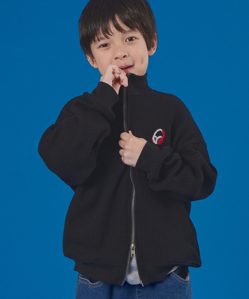 PAIRMANON STREET（ペアマノンストリート）の「【PAIRMANON STREET】長袖 ワッフル ドライバーズ ジップ カーディガン（カーディガン/ボレロ・キッズ・ネイビー/アイボリー/ブラック・100/110/120/130/140/150/90）」の12枚目の写真