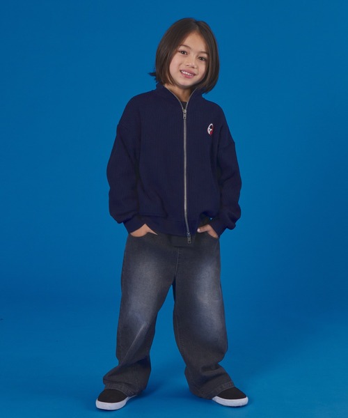PAIRMANON STREET（ペアマノンストリート）の「【PAIRMANON STREET】長袖 ワッフル ドライバーズ ジップ カーディガン（カーディガン/ボレロ・キッズ・ネイビー/アイボリー/ブラック・100/110/120/130/140/150/90）」の15枚目の写真