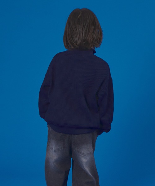 PAIRMANON STREET（ペアマノンストリート）の「【PAIRMANON STREET】長袖 ワッフル ドライバーズ ジップ カーディガン（カーディガン/ボレロ・キッズ・ネイビー/アイボリー/ブラック・100/110/120/130/140/150/90）」の18枚目の写真